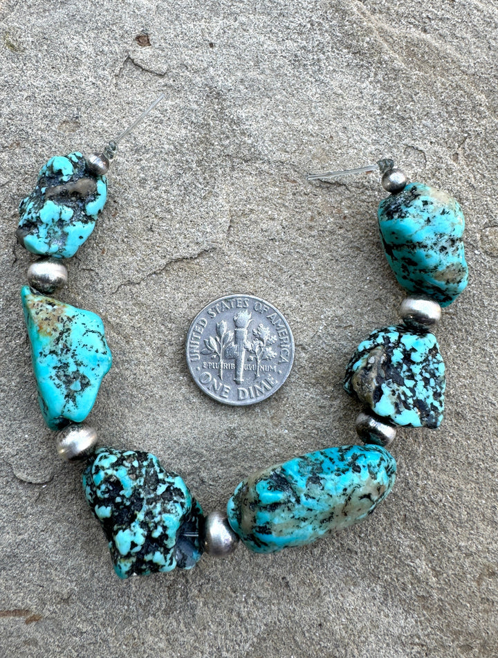 Vintage Kingman Turquoise (AZ) and Sterling Silver Focal