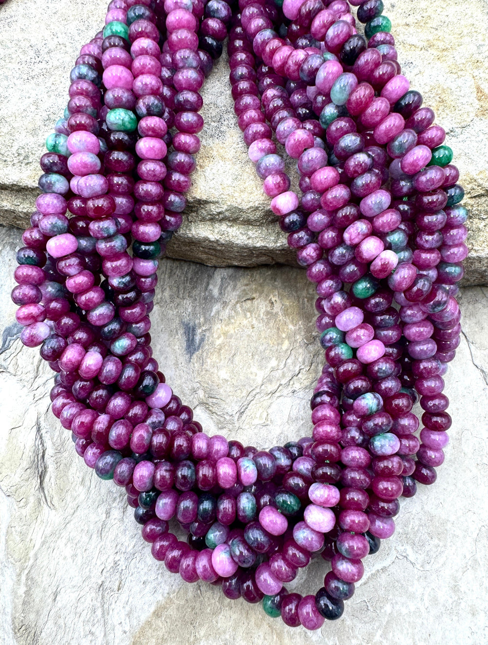 Watermelon Agate 6x4mm Rondelle Bead Strand 15 Inch Strand