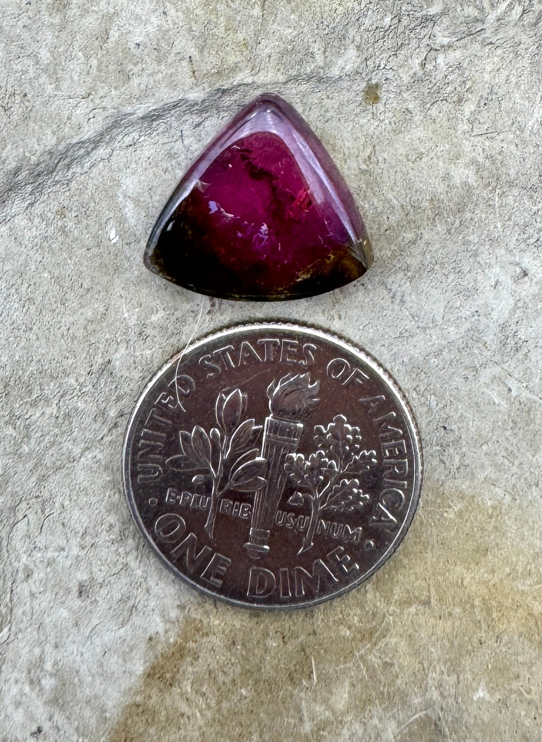 Watermelon Tourmaline Trillion Cabochon 12mm - Tourmaline