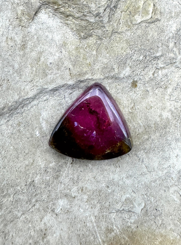 Watermelon Tourmaline Trillion Cabochon 12mm - Tourmaline