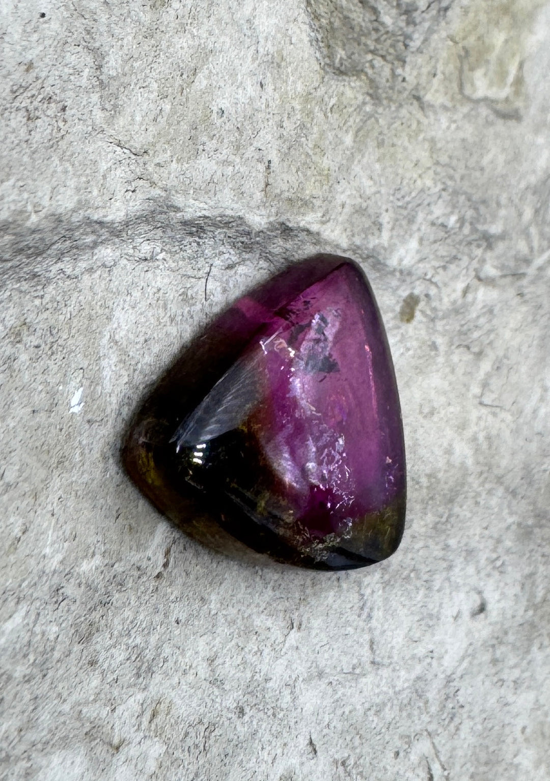 Watermelon Tourmaline Trillion Cabochon 12mm - Tourmaline