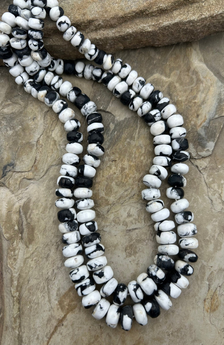 White Buffalo Kingman Composite Graduated Rondelle Beads