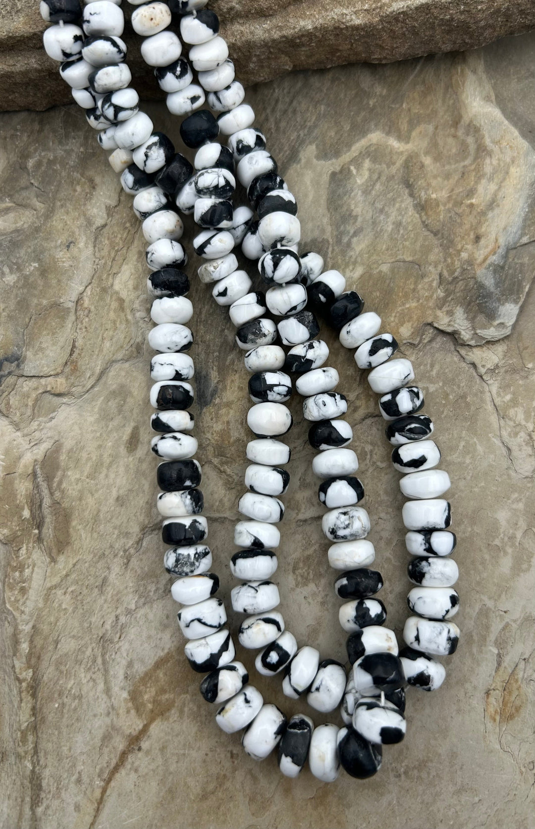 White Buffalo Kingman Composite Graduated Rondelle Beads
