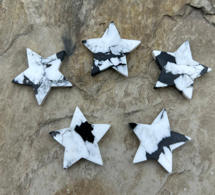 White Buffalo Kingman Composite Hand Cut Star Shaped Focal