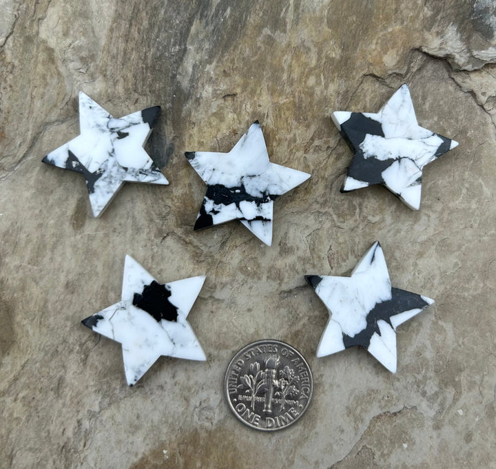 White Buffalo Kingman Composite Hand Cut Star Shaped Focal