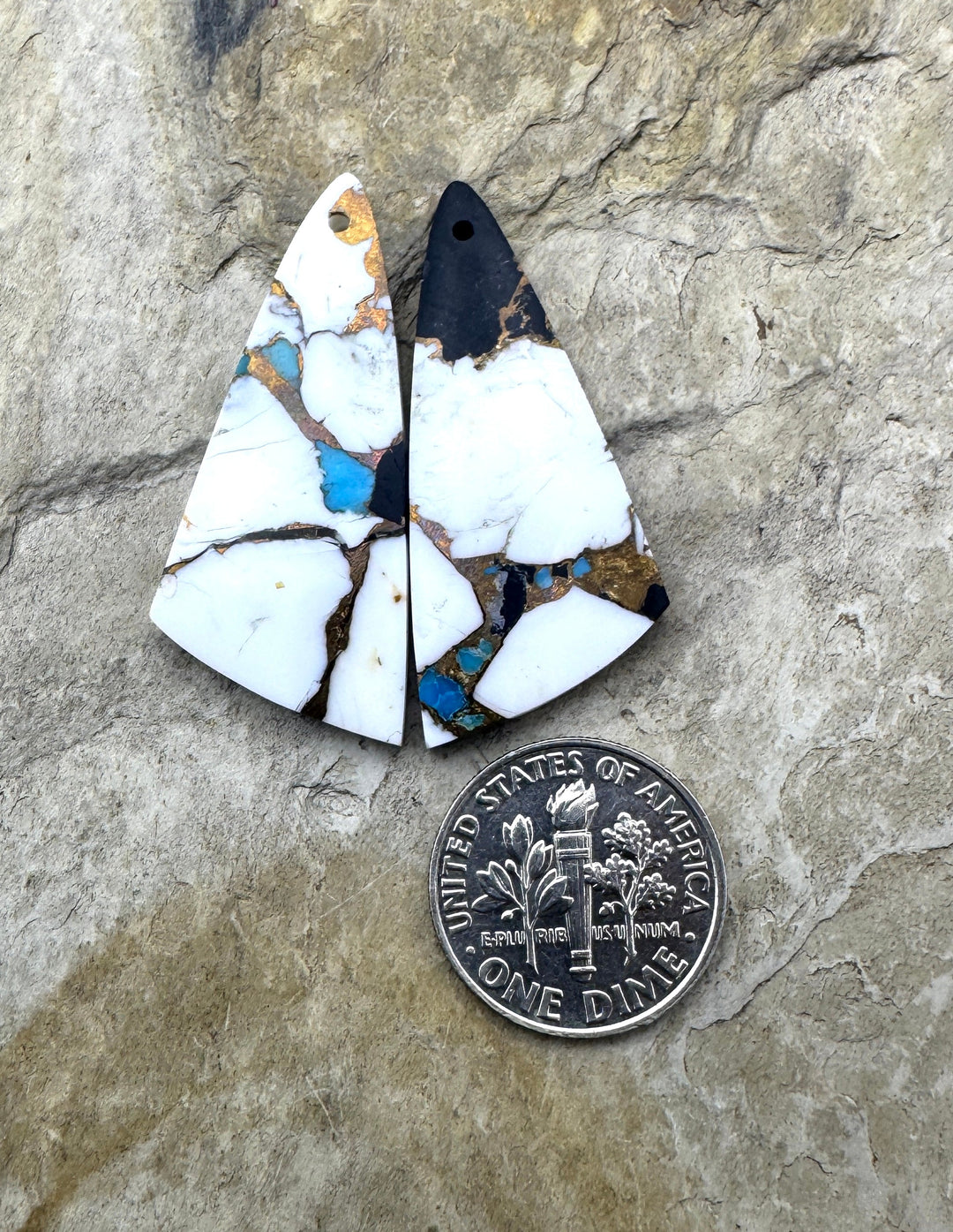 White Buffalo Kingman Turquoise and Bronze Composite