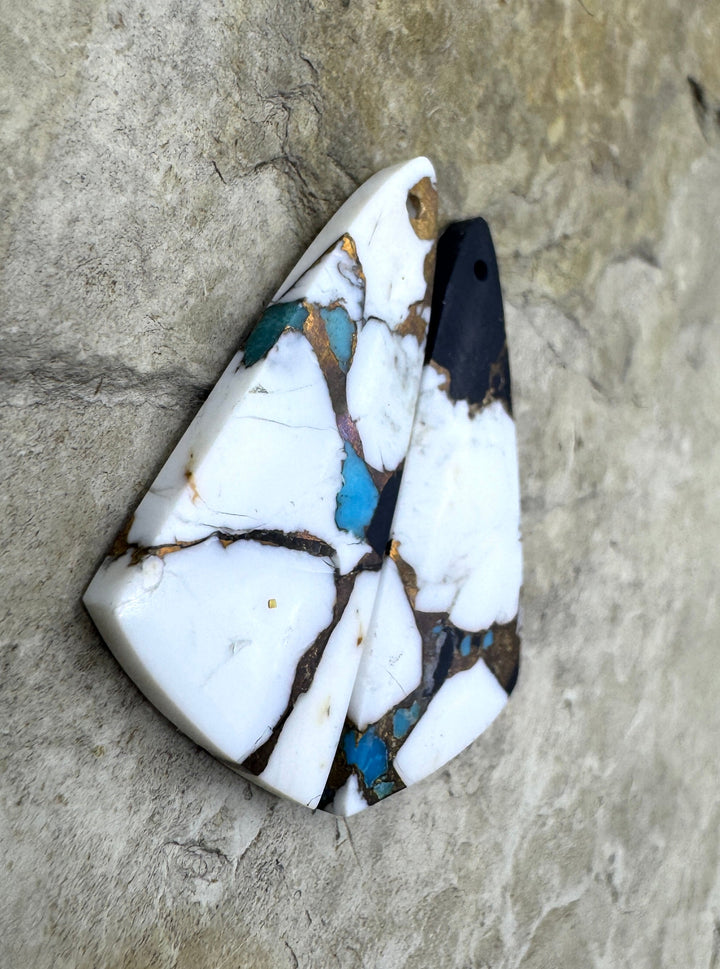 White Buffalo Kingman Turquoise and Bronze Composite