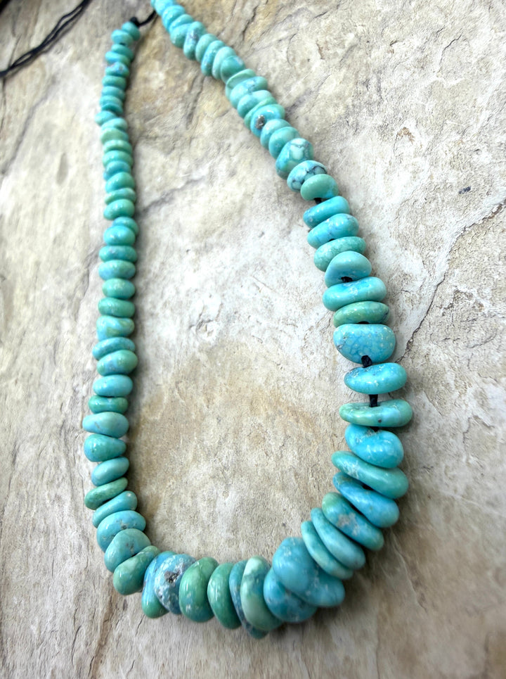 White Water Turquoise (Mexico) 4-6mm Stacked Nugget Beads 8