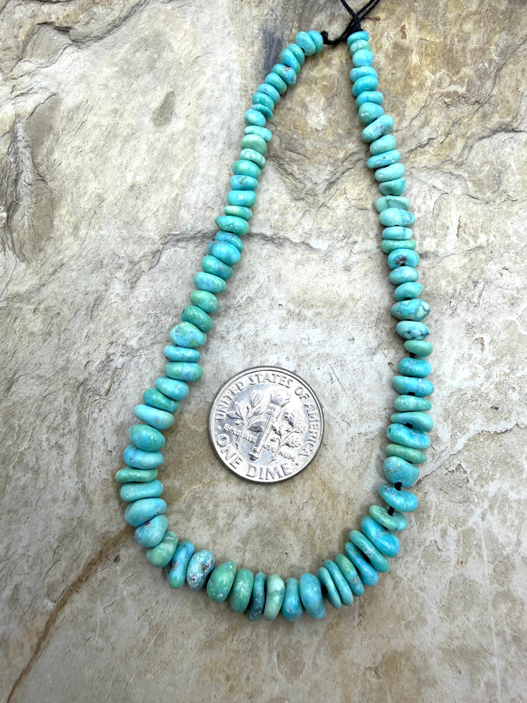 White Water Turquoise (Mexico) 4-6mm Stacked Nugget Beads 8