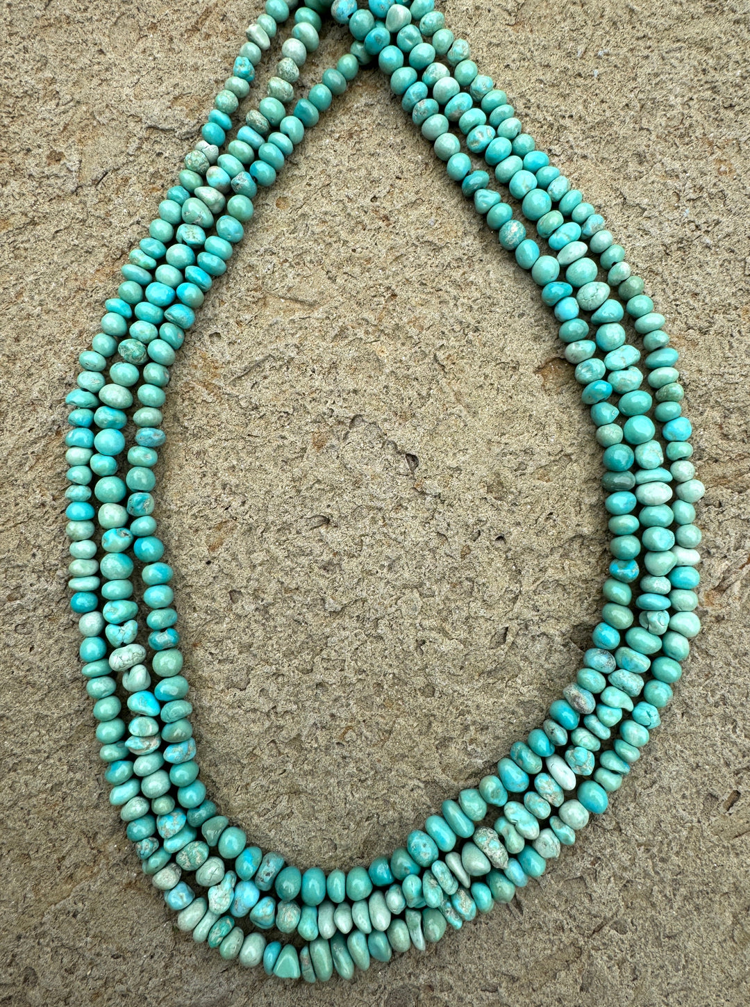 White Water Turquoise (Mexico) 4 - 7mm Nugget Beads 16 inch