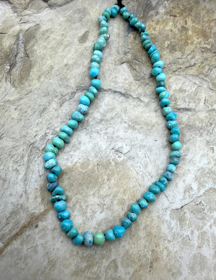 White Water Turquoise (Mexico) 4mm Nugget Beads 8 Inch