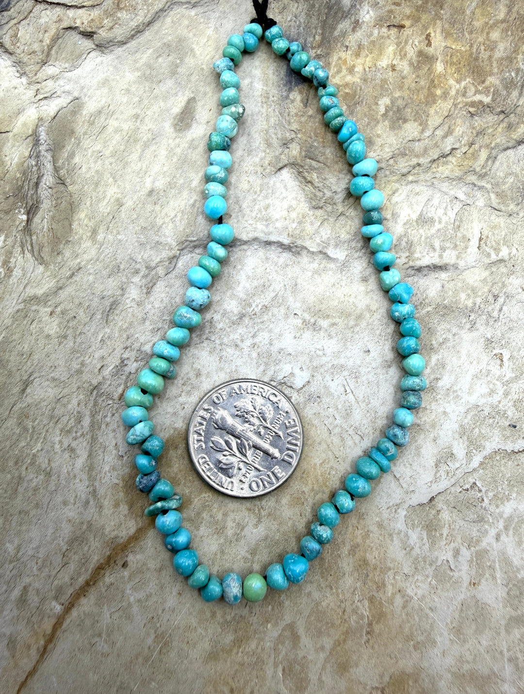 White Water Turquoise (Mexico) 4mm Nugget Beads 8 Inch
