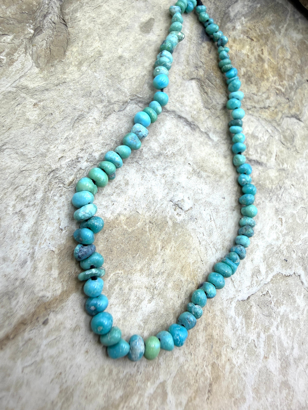 White Water Turquoise (Mexico) 4mm Nugget Beads 8 Inch