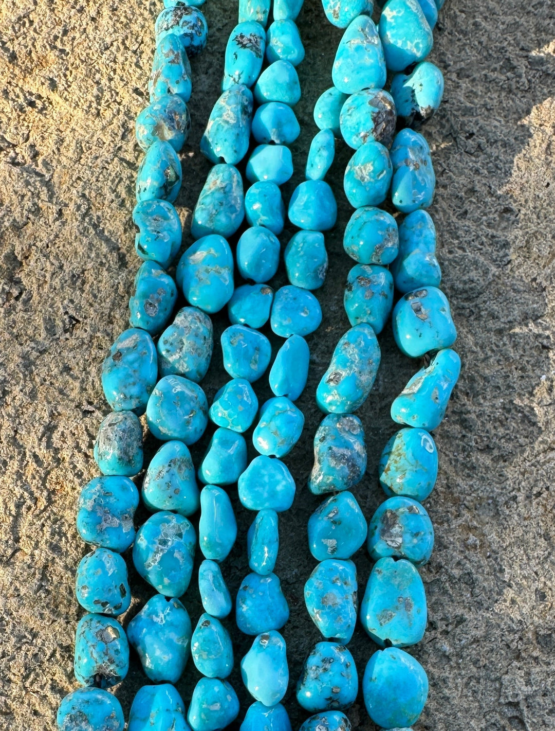 White Water Turquoise (Mexico) 7-10mm Nugget Beads 16 inch