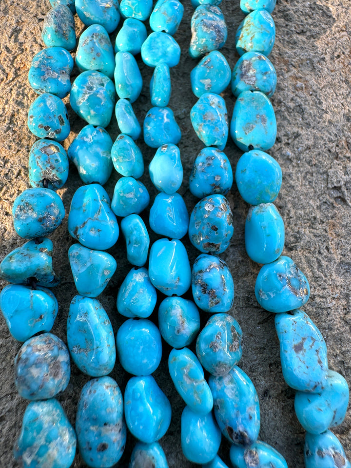 White Water Turquoise (Mexico) 7-10mm Nugget Beads 16 inch
