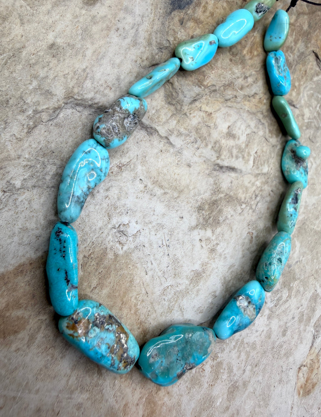 White Water Turquoise (Mexico) Long Nugget Beads