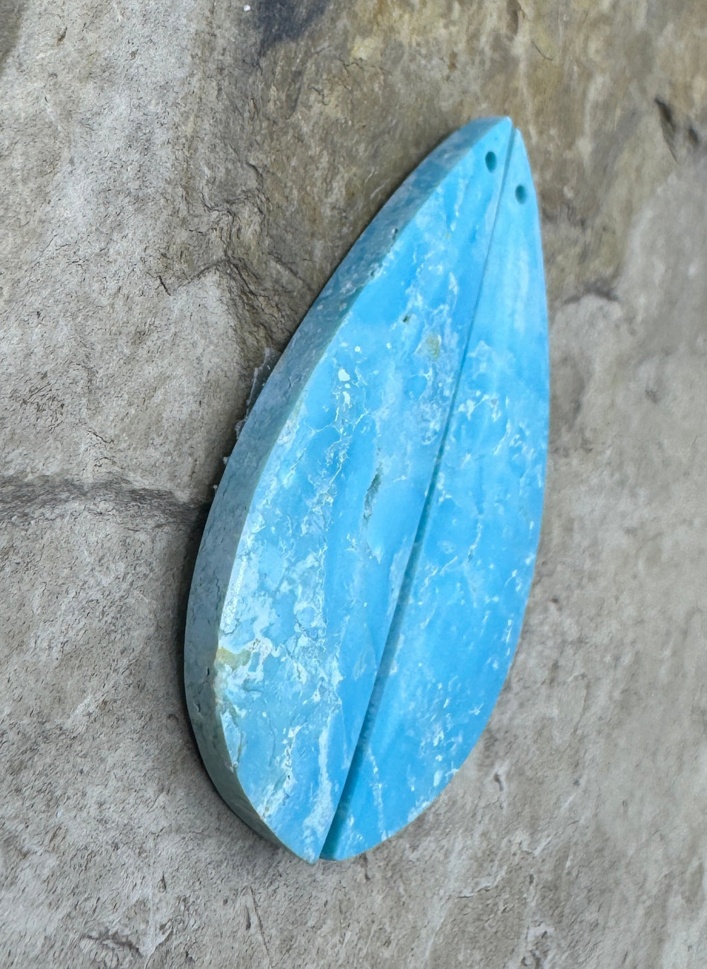 White Water Turquoise (Mexico) Matching Earring Slab Bead