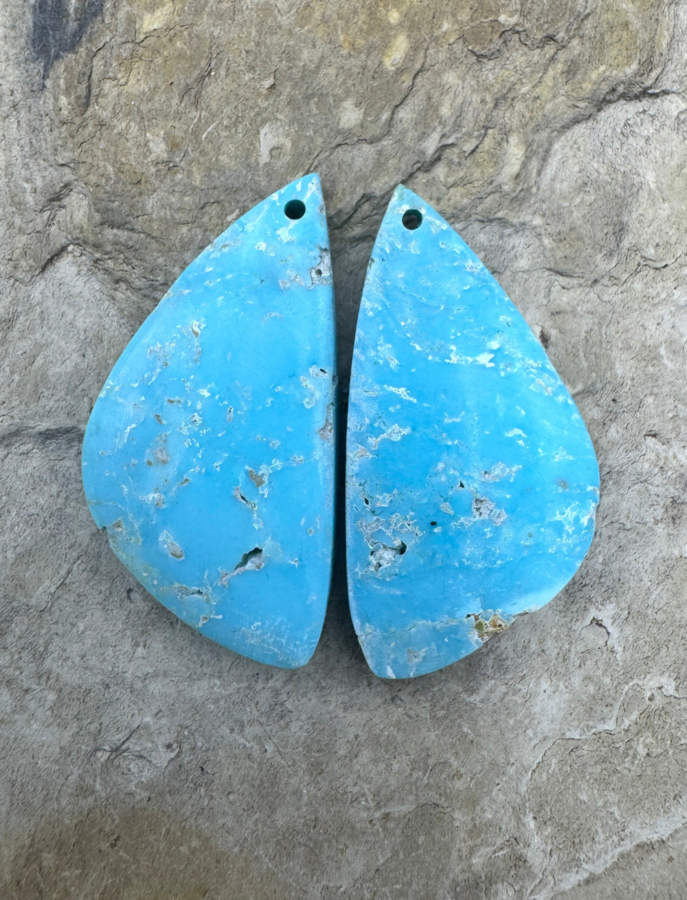 White Water Turquoise (Mexico) Matching Earring Slab Bead