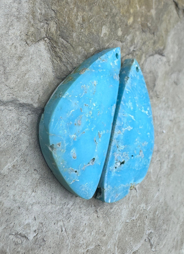 White Water Turquoise (Mexico) Matching Earring Slab Bead