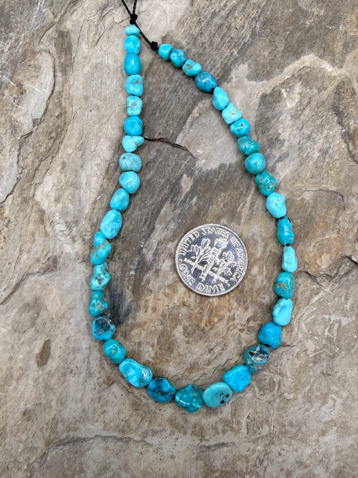 White Water Turquoise (Mexico) Nugget Beads 4-6mm ONE 8