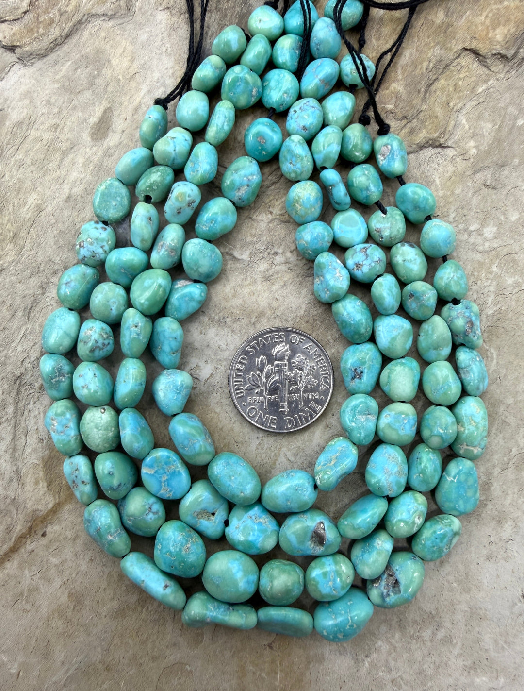 White Water Turquoise (Mexico) Nugget Beads 5x6-7x10mm 8