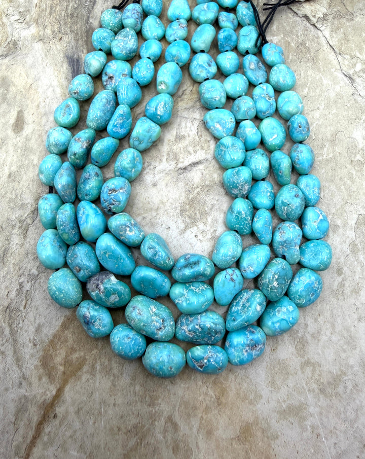 White Water Turquoise (Mexico) with Pyrite Graduated 6-10mm