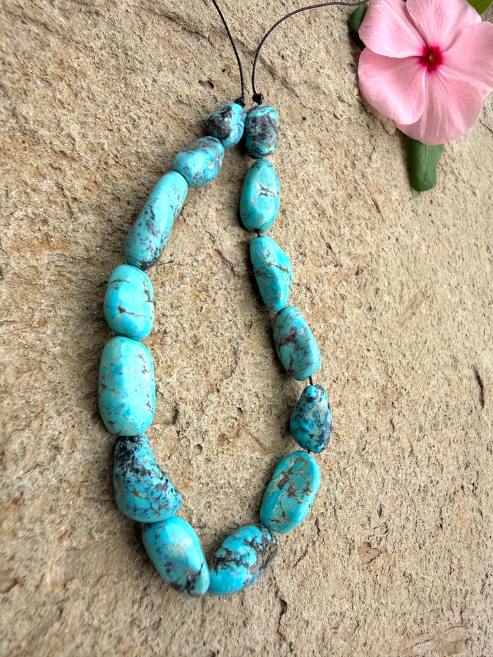 White Water Turquoise (Mexico) with Pyrite Graduated