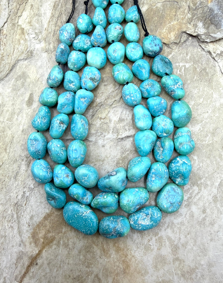 White Water Turquoise (Mexico) with Pyrite Graduated 9-13mm