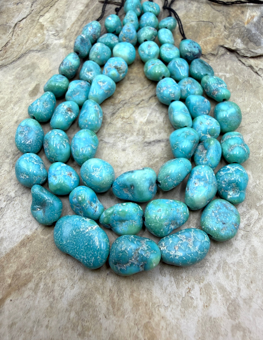 White Water Turquoise (Mexico) with Pyrite Graduated 9-13mm
