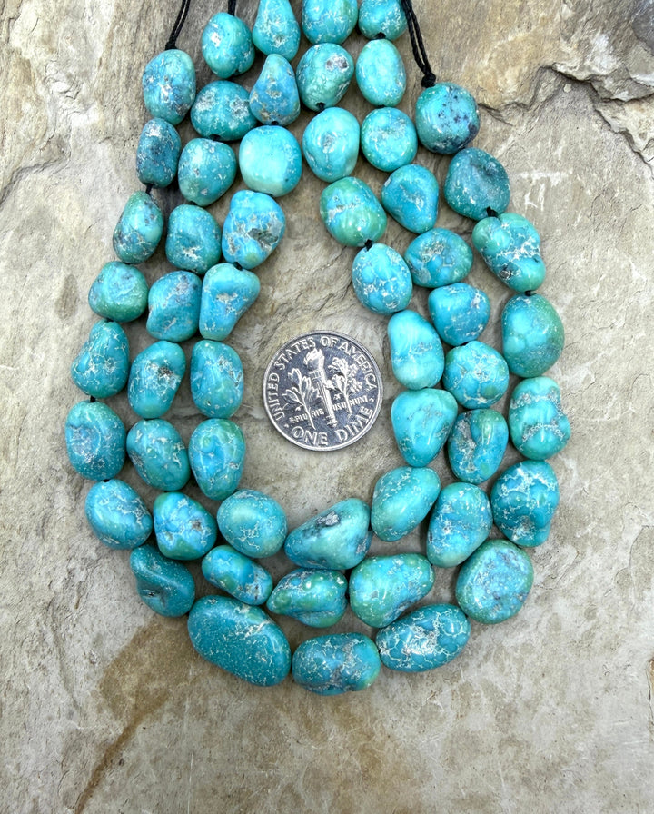 White Water Turquoise (Mexico) with Pyrite Graduated 9-13mm
