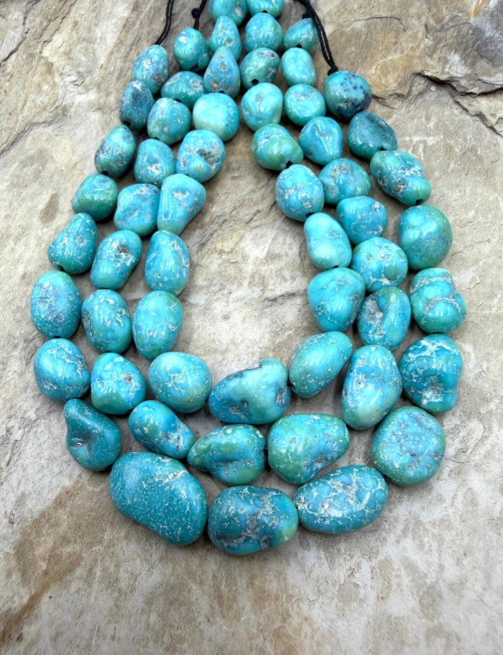 White Water Turquoise (Mexico) with Pyrite Graduated 9-13mm