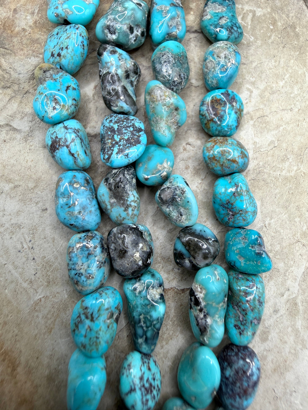 White Water Turquoise (Mexico) with Pyrite Nugget Beads