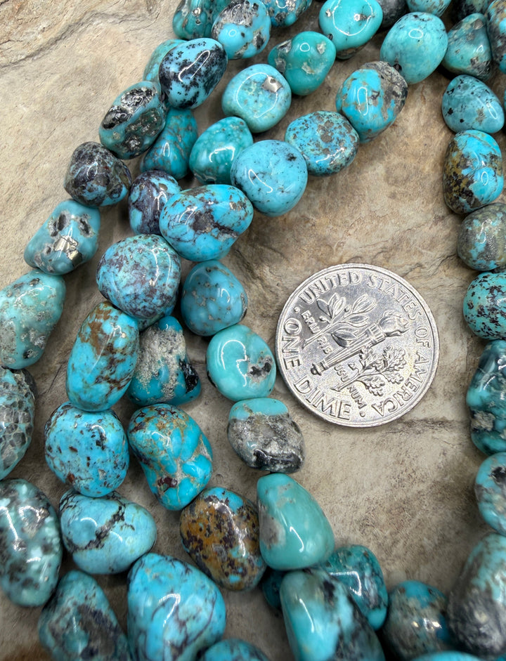 White Water Turquoise (Mexico) with Pyrite Nugget Beads