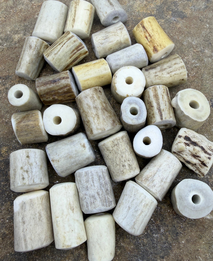 Whitetail Deer Antler Small Beads 8x12-15x18mm Set of 3