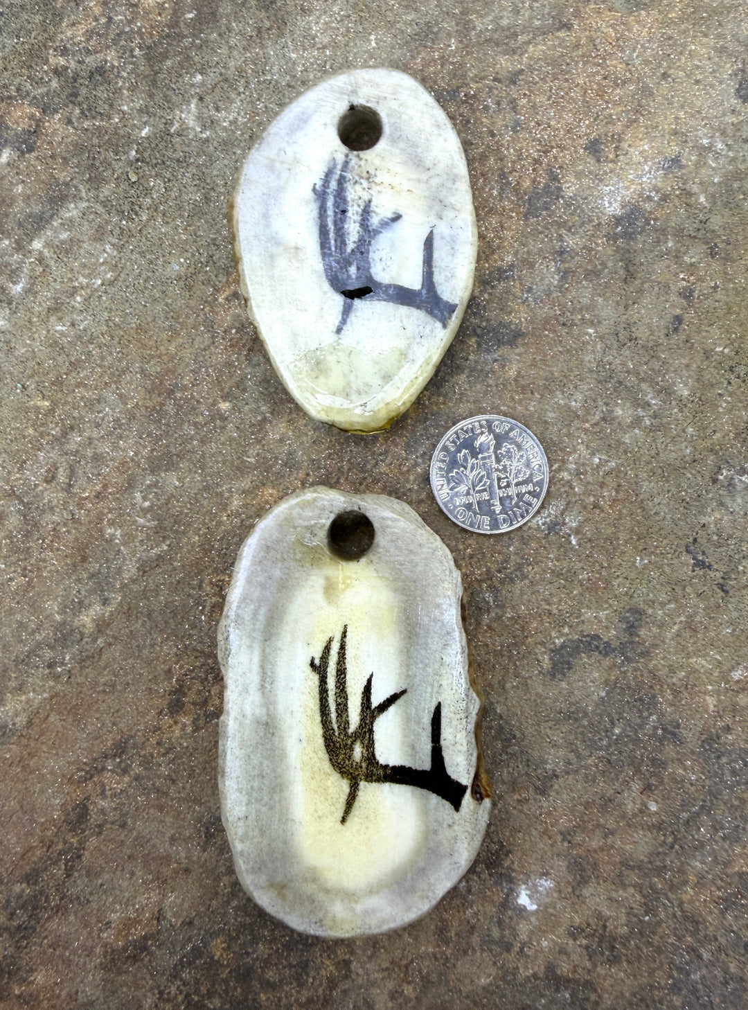Whitetail Deer Lazer Engraved Antler Focal Pendant Bead