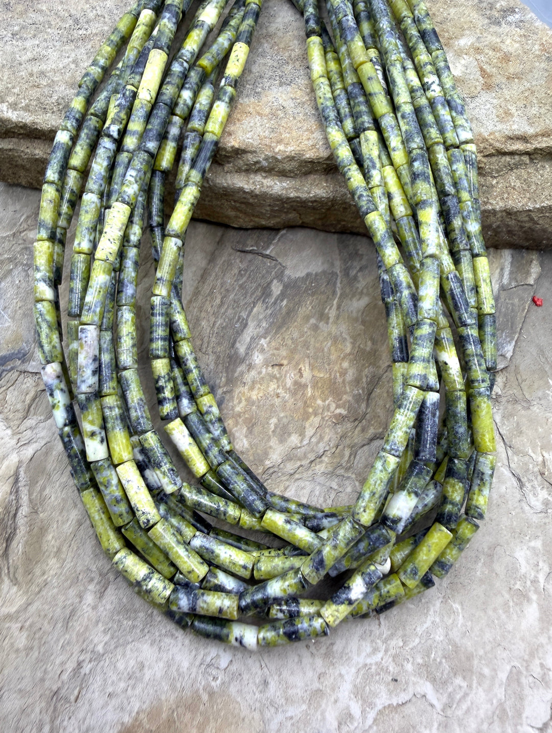 Yellow Serpentine 4x13mm Tube Beads 16 Inch Strnd/30-31