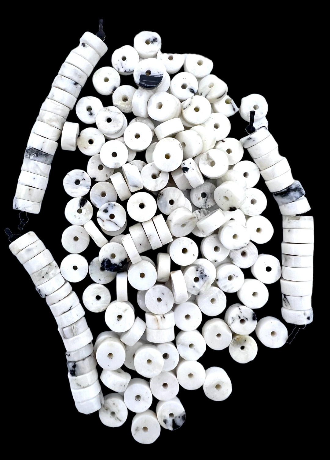 RARE High Quality White Buffalo 6mm Heishi Beads (Package