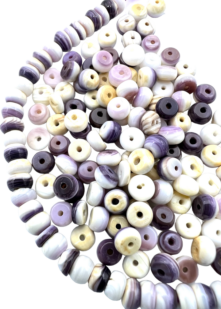 RARE Purple Wampum 4x3mm Rondel Beads (package of 15 beads)