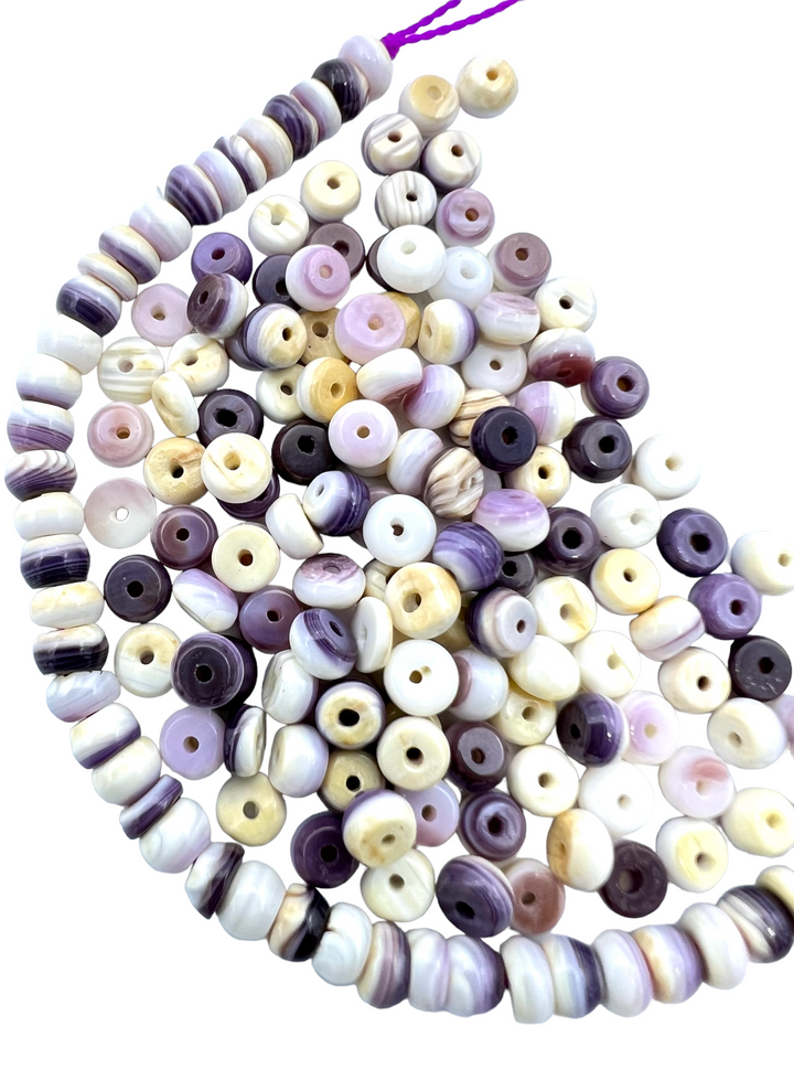 RARE Purple Wampum 4x3mm Rondel Beads (package of 15 beads)
