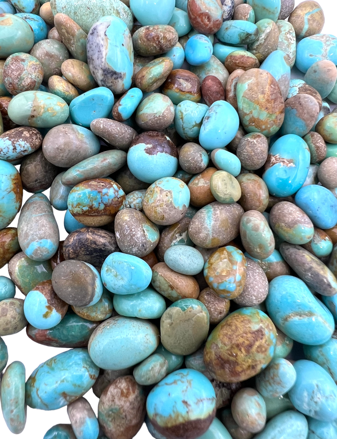 RARE Number 8 Turquoise 8-12mm Tumbled Nuggets, Undrilled (pkg of 28 grams)