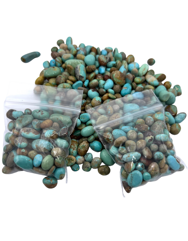 RARE Number 8 Turquoise 8-12mm Tumbled Nuggets, Undrilled (pkg of 28 grams)