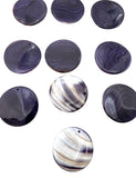 RARE Purple Wampum Flat Round Focal Beads 25mm, (One Focal Bead)