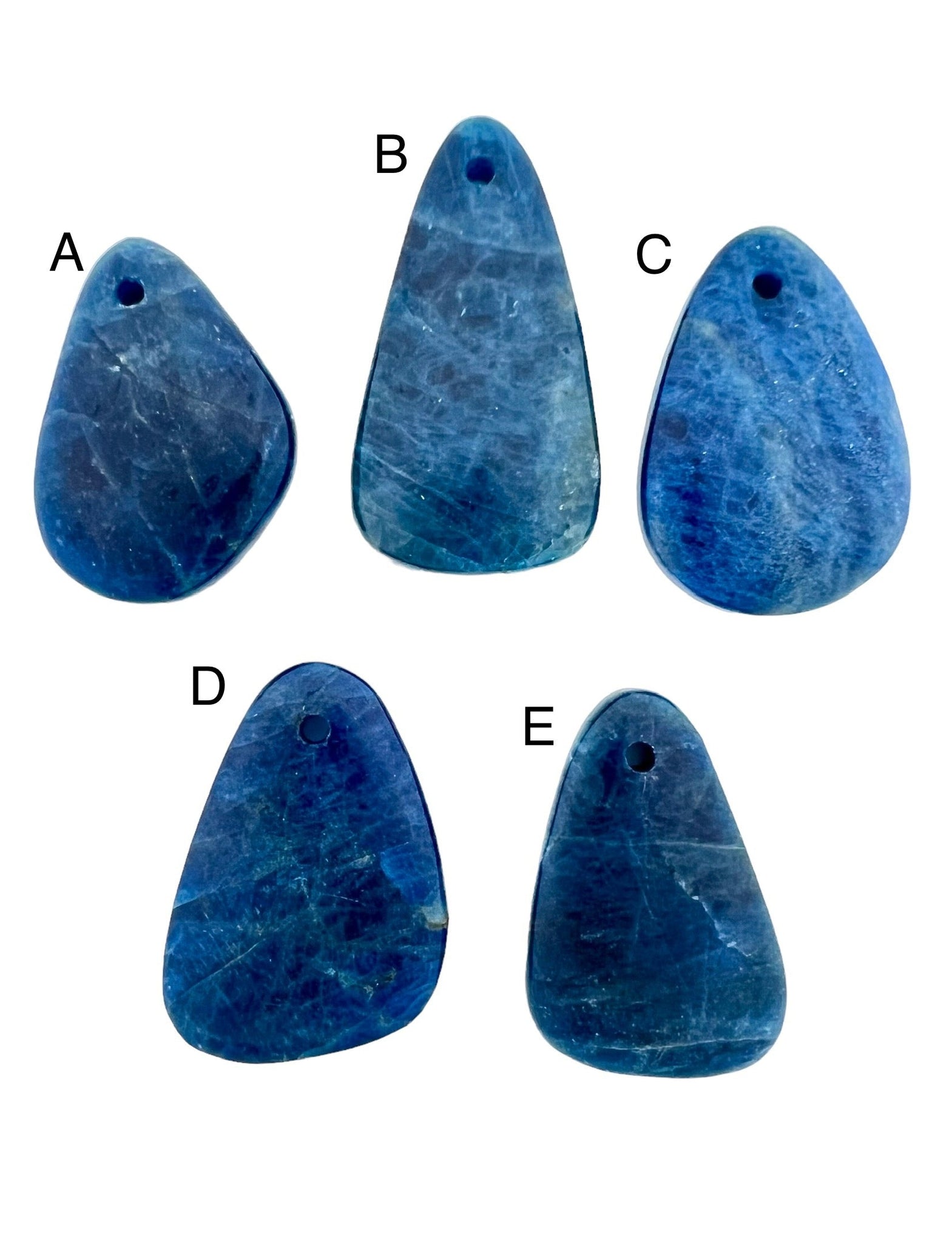 Apatite Focal Pendant Various Shapes Large 2mm Hole (Select