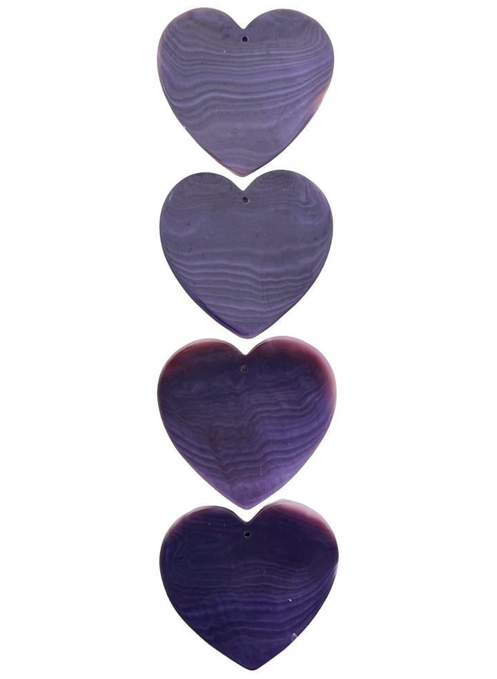 RARE Purple Wampum BIG Heart Shaped Focal Beads 35mm, (One Bead)