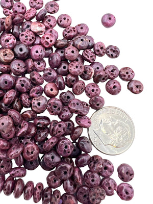RARE High Quality Dark Purple Spiny Oyster 6mm Rondel Beads