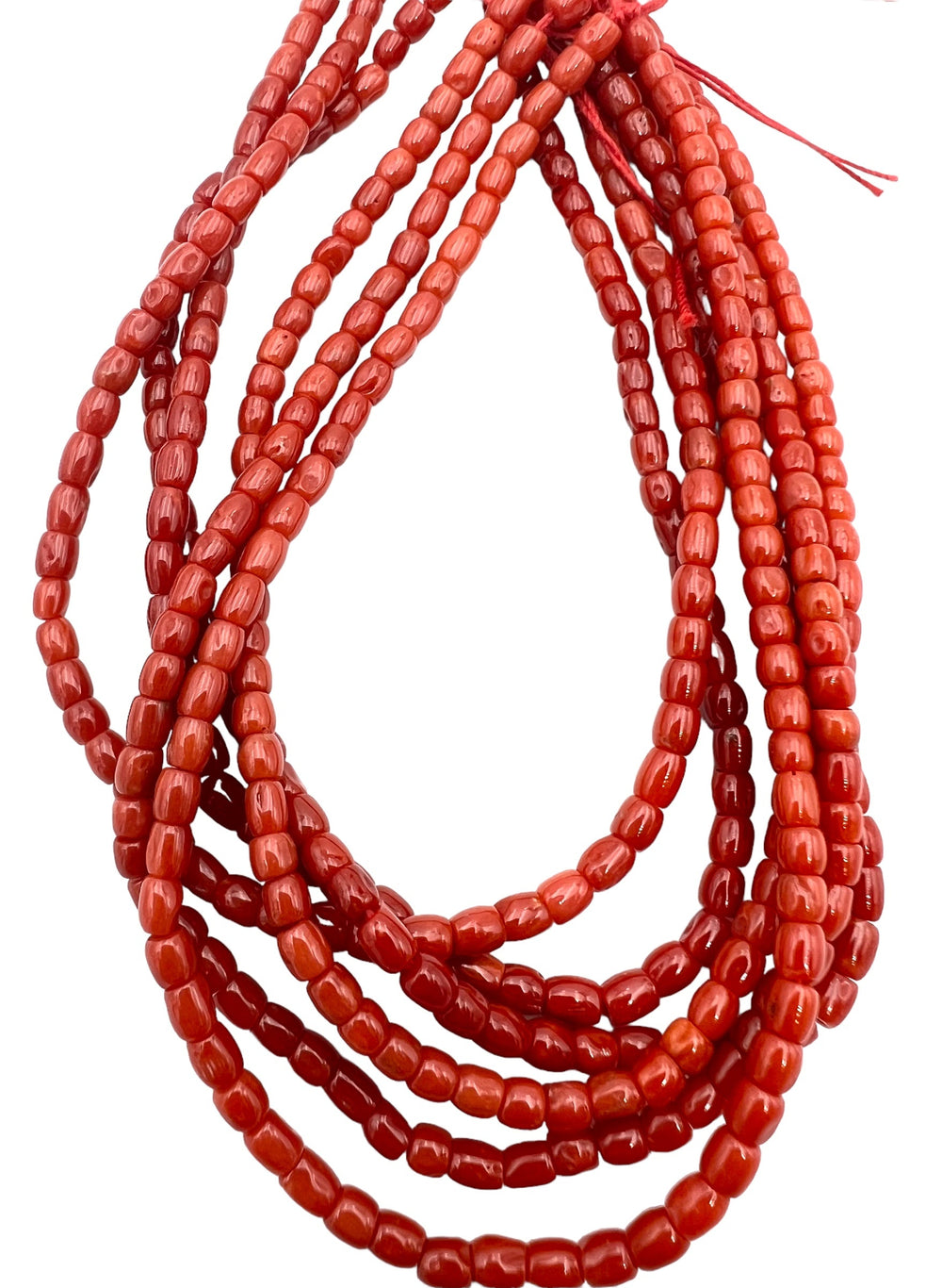 100% Natural High Quality Red Italian Sea Coral 4x3mm Barrel