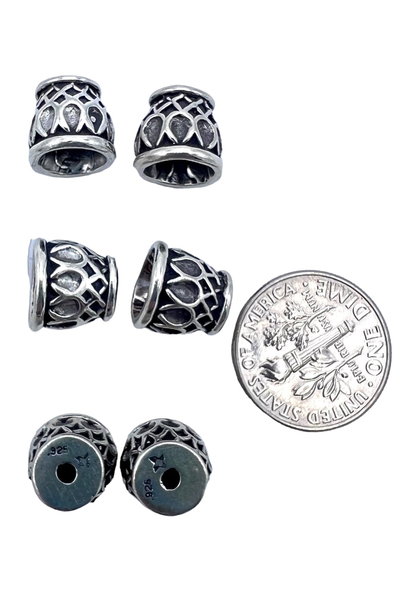Sterling Silver Oxidized Bead Cap 10mm (Heavy) (Sold Per One