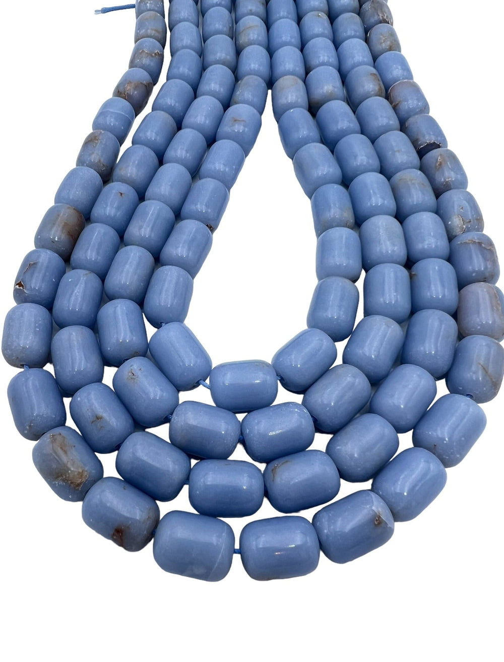 RARE Angelite BIG 11x15mm Tube/Barrel Beads. (18 Inch