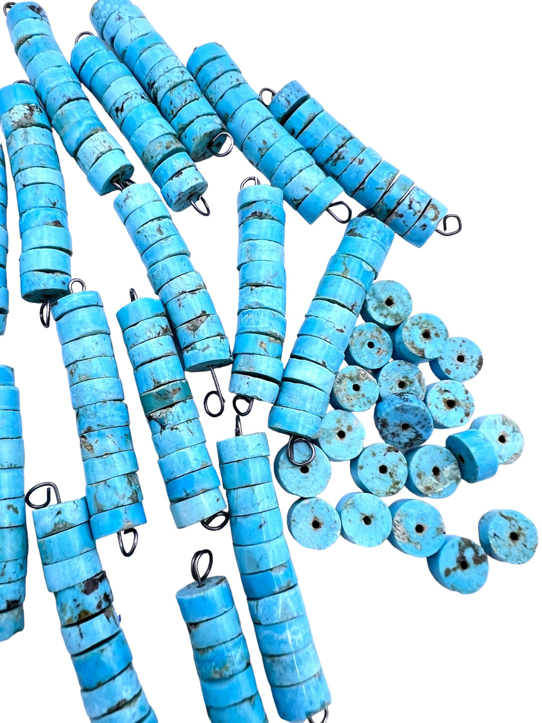 RARE Number 8 Turquoise Heishi Beads 7mm (package of 12 –