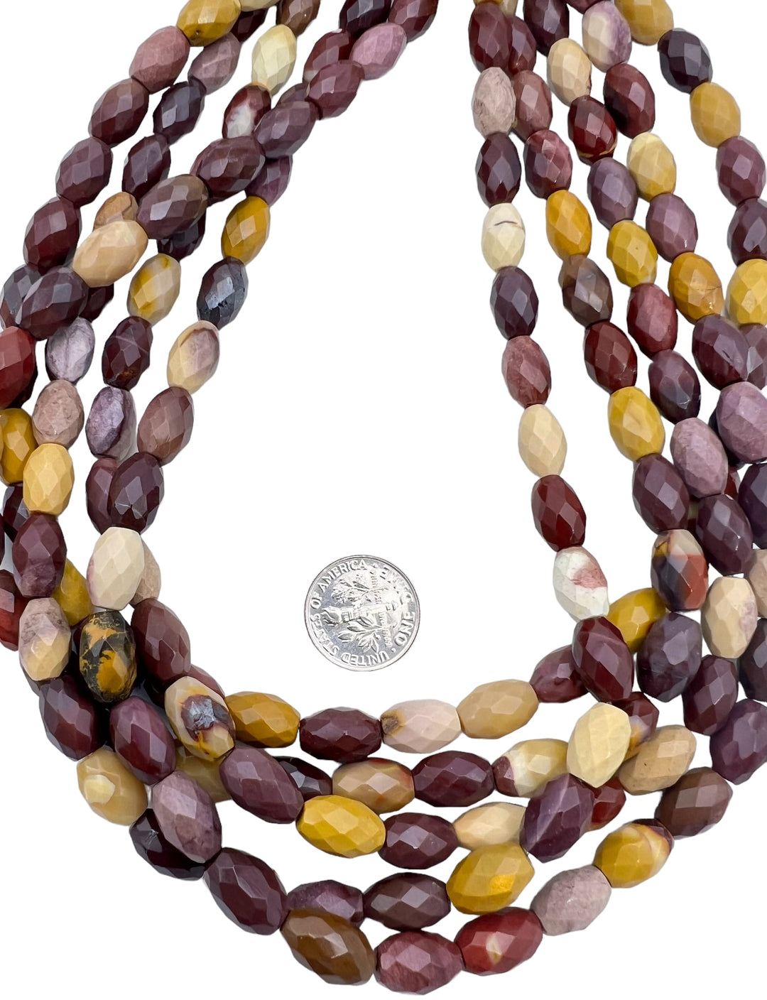 High Quality Mookaite (Australia) Hand Faceted Barrel Beads